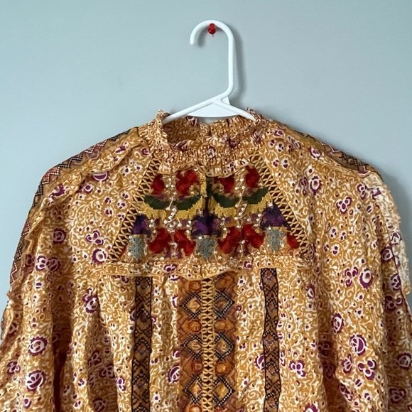 🏷️Anthropologie Maeve Goldie embroidered ruffle blouse - Picture 6 of 17